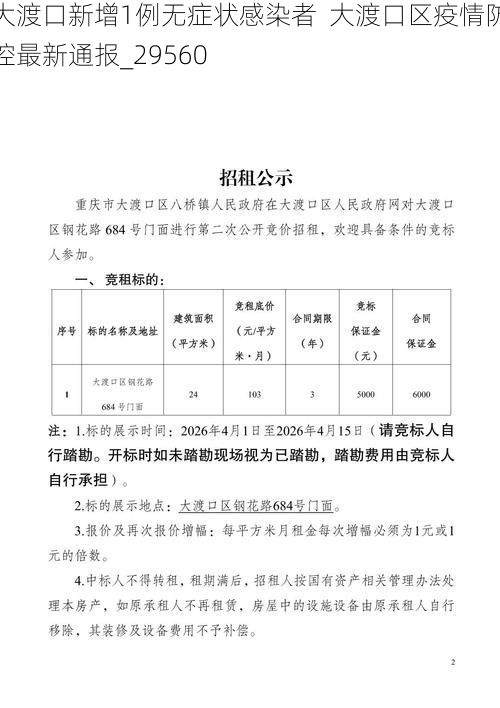 大渡口新增1例无症状感染者  大渡口区疫情防控最新通报_29560