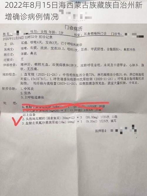 2022年8月15日海西蒙古族藏族自治州新增确诊病例情况