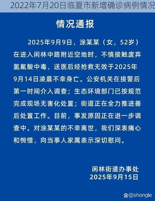 2022年7月20日临夏市新增确诊病例情况
