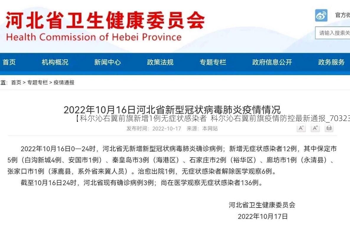 【科尔沁右翼前旗新增1例无症状感染者  科尔沁右翼前旗疫情防控最新通报_70323】