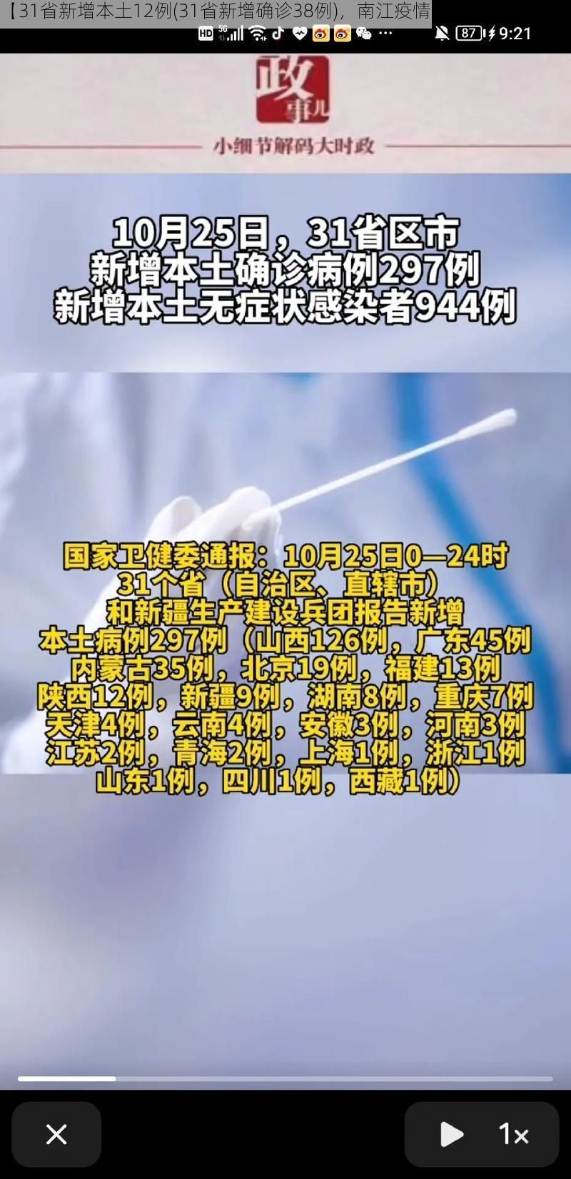 【31省新增本土12例(31省新增确诊38例),南江疫情再引关注!】
