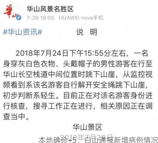 本地确诊+5,白山通报新增病例情况