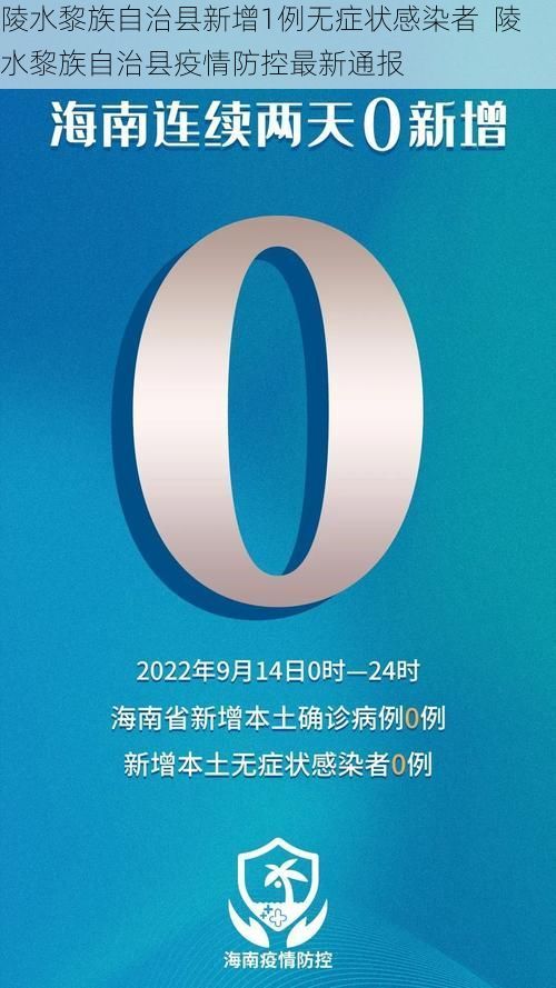 陵水黎族自治县新增1例无症状感染者  陵水黎族自治县疫情防控最新通报