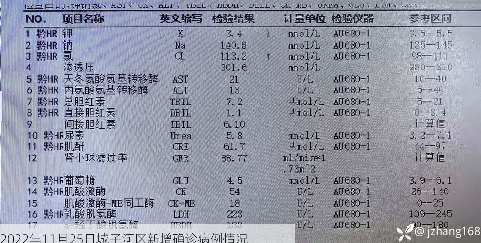 2022年11月25日城子河区新增确诊病例情况