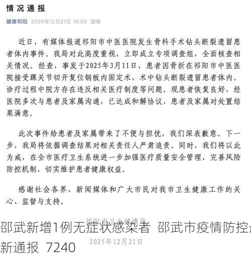 邵武新增1例无症状感染者  邵武市疫情防控最新通报_7240