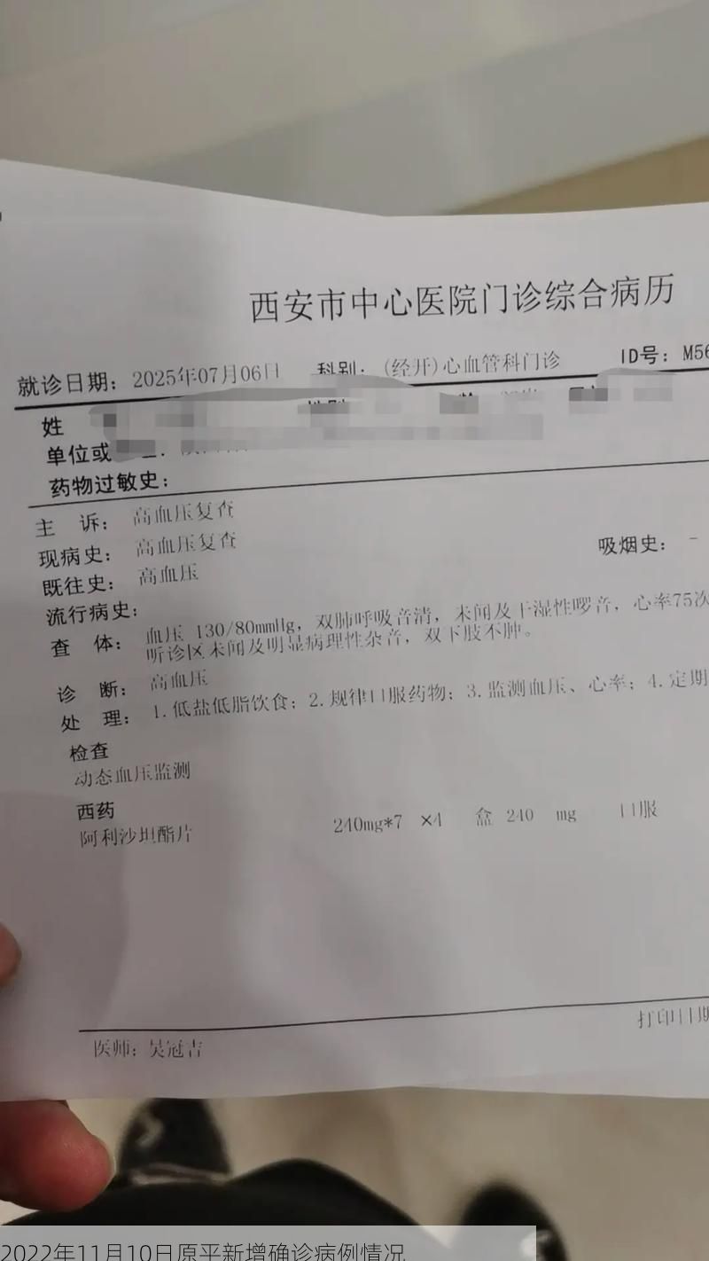 2022年11月10日原平新增确诊病例情况