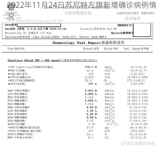 2022年11月24日苏尼特左旗新增确诊病例情况