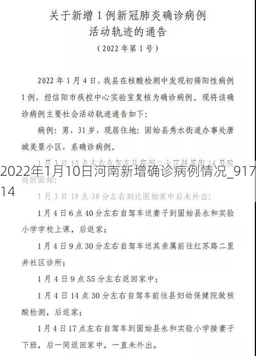 2022年1月10日河南新增确诊病例情况_91714