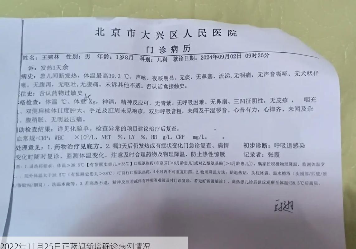 2022年11月25日正蓝旗新增确诊病例情况