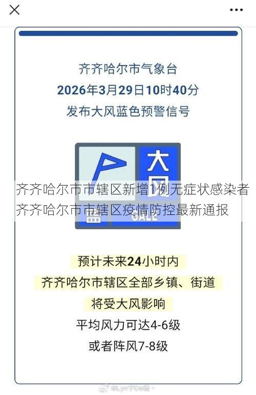 齐齐哈尔市市辖区新增1例无症状感染者 齐齐哈尔市市辖区疫情防控最新通报