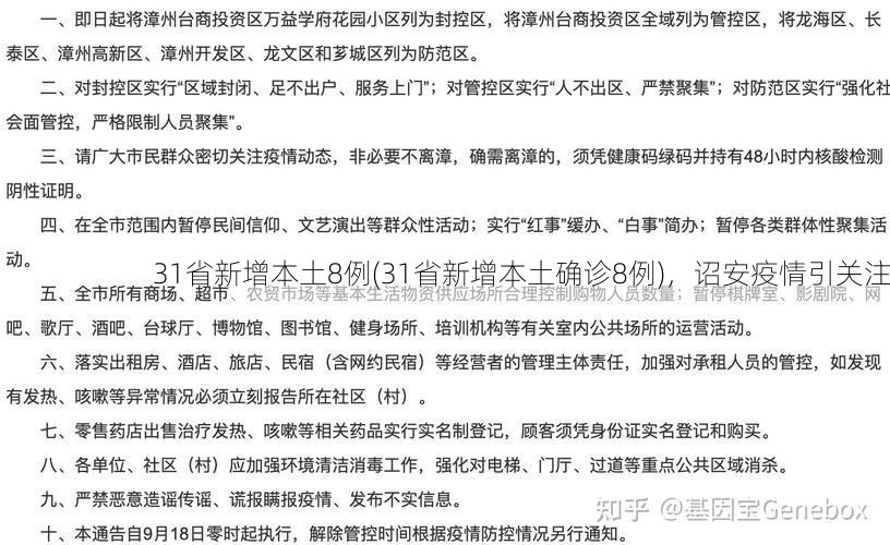 31省新增本土8例(31省新增本土确诊8例)，诏安疫情引关注