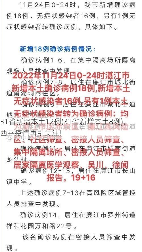 31省新增本土12例(31省新增本土8例)，西平疫情再引關(guān)注！