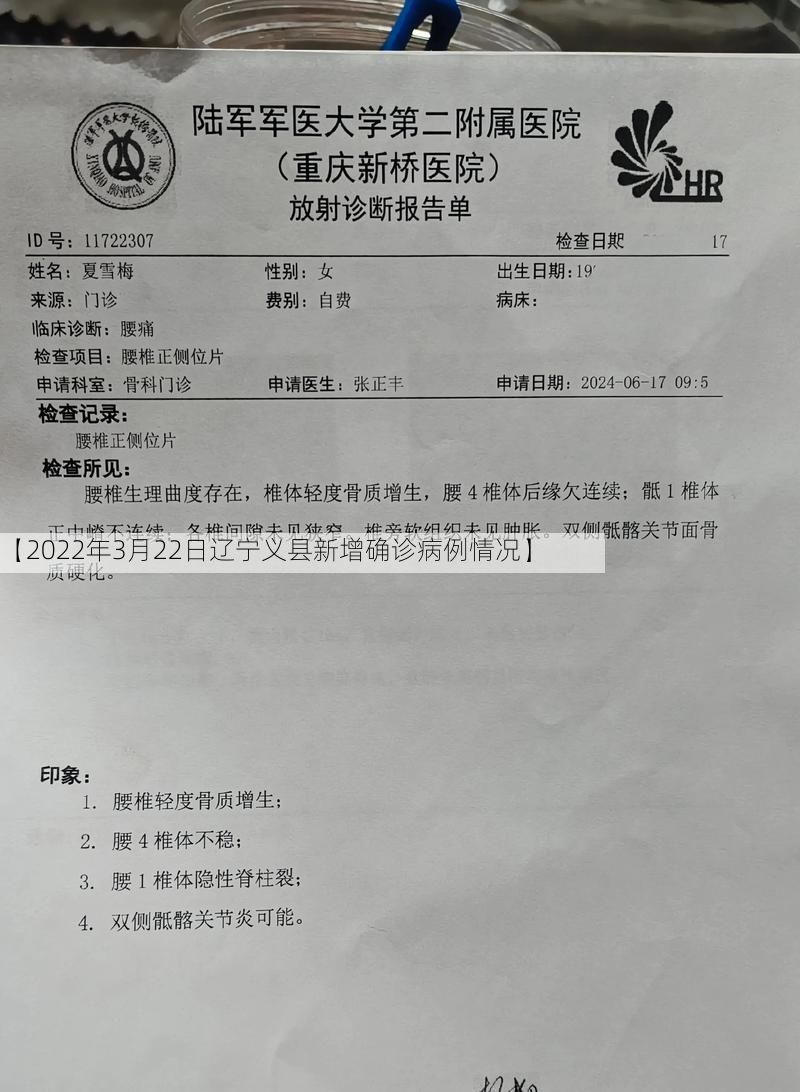 【2022年3月22日遼寧義縣新增確診病例情況】