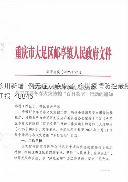 永川新增1例无症状感染者  永川疫情防控最新通报_48846