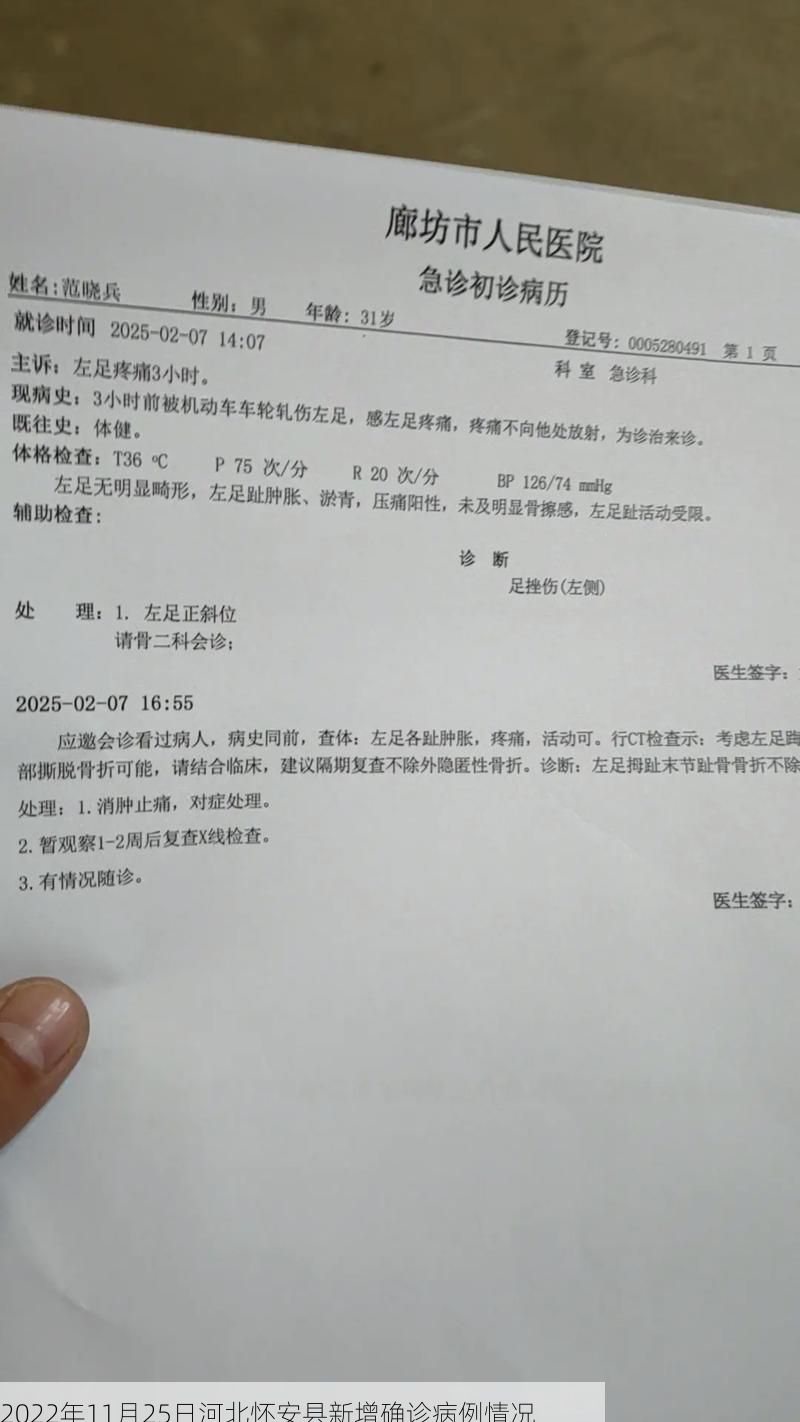 2022年11月25日河北懷安縣新增確診病例情況