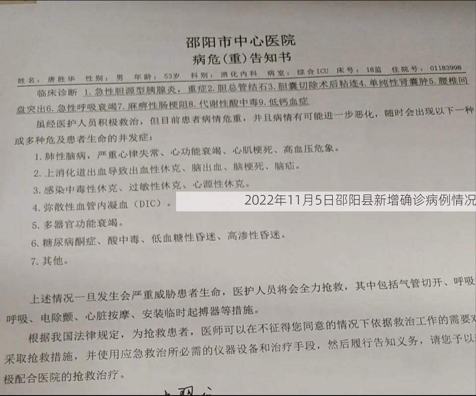 2022年11月5日邵阳县新增确诊病例情况