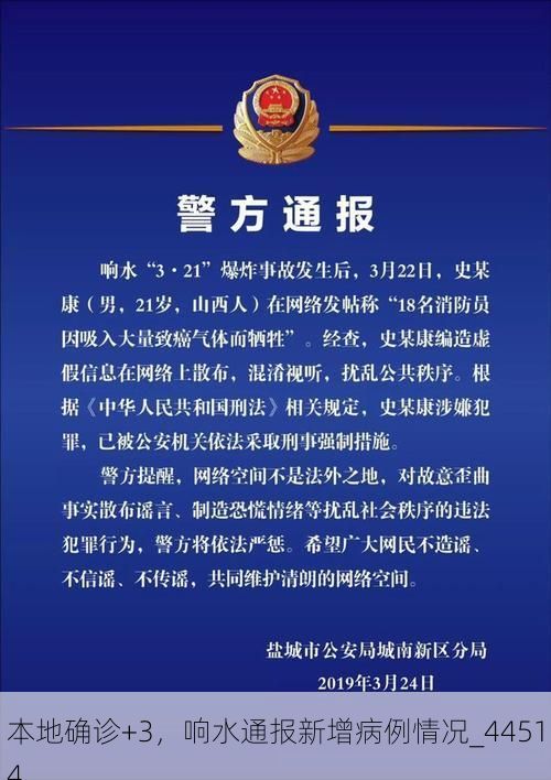 本地确诊+3，响水通报新增病例情况_44514