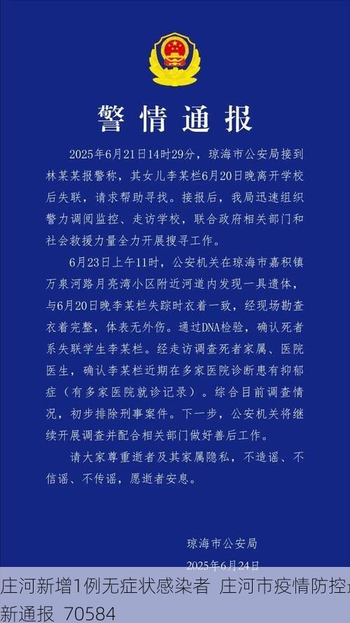 庄河新增1例无症状感染者  庄河市疫情防控最新通报_70584