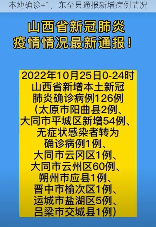 本地确诊+1，东至县通报新增病例情况