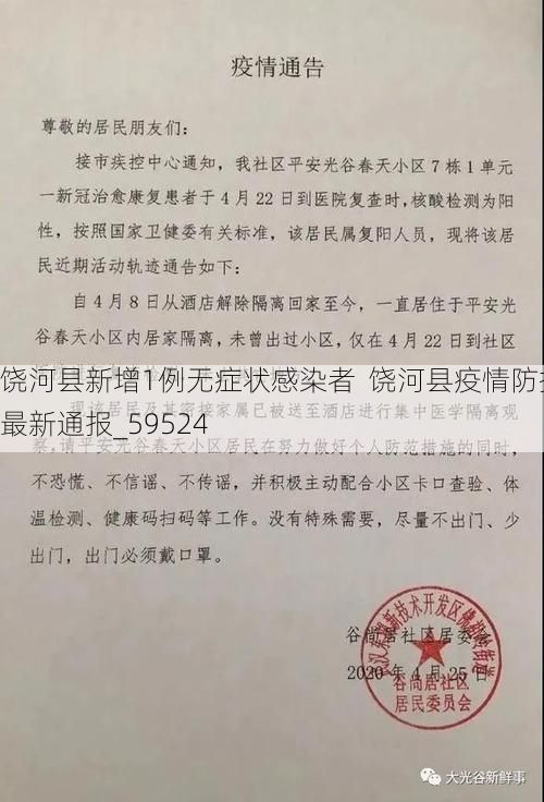 饶河县新增1例无症状感染者  饶河县疫情防控最新通报_59524