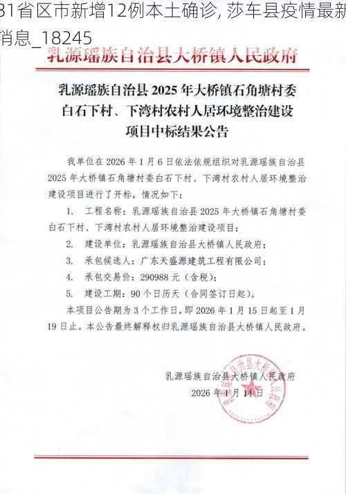 31省区市新增12例本土确诊, 莎车县疫情最新消息_18245