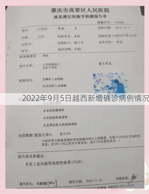 2022年9月5日越西新增确诊病例情况