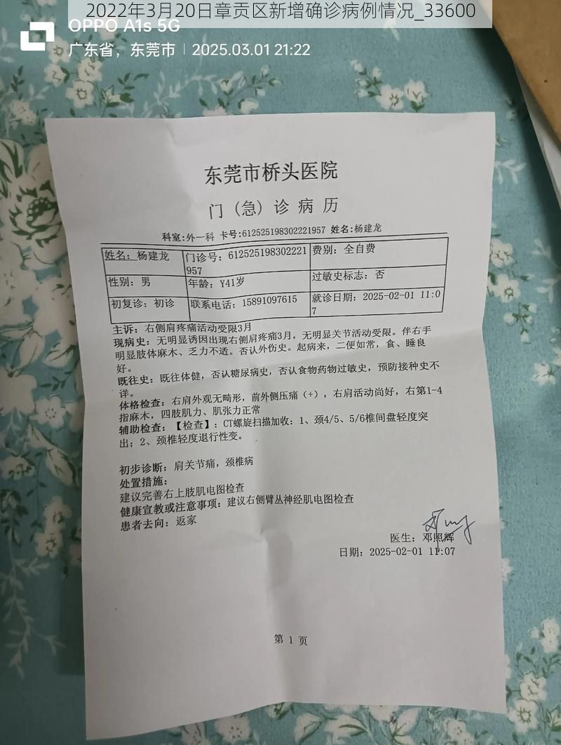 2022年3月20日章貢區(qū)新增確診病例情況_33600