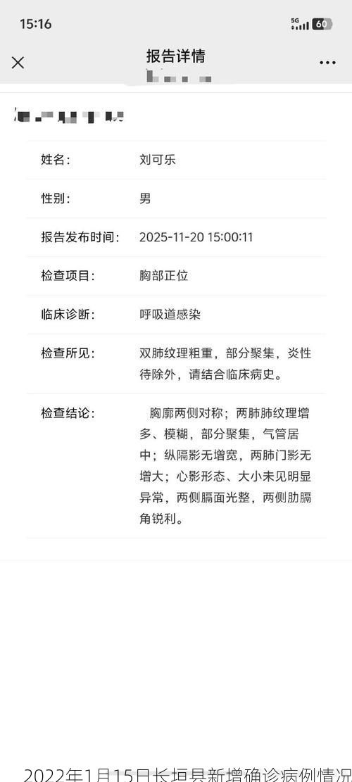 2022年1月15日长垣县新增确诊病例情况