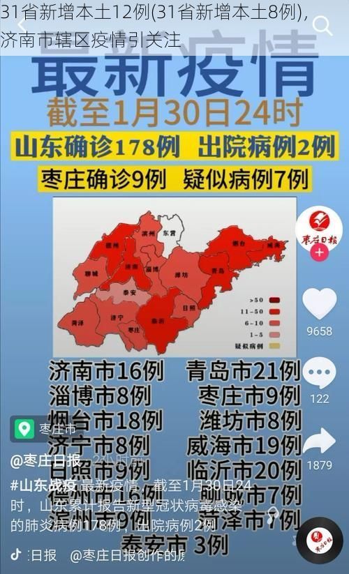 31省新增本土12例(31省新增本土8例)，濟南市轄區(qū)疫情引關(guān)注