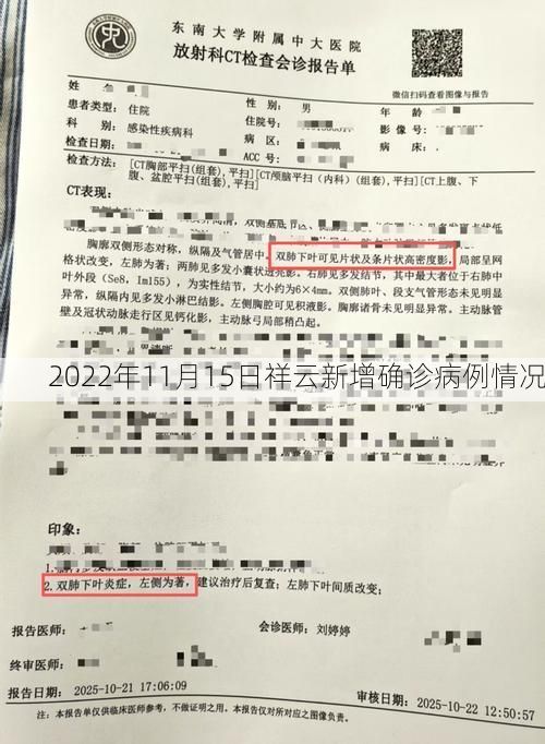 2022年11月15日祥云新增確診病例情況