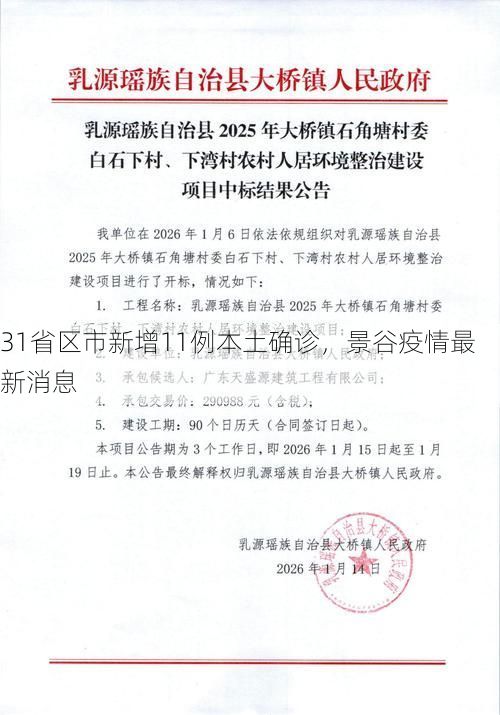 31省区市新增11例本土确诊，景谷疫情最新消息