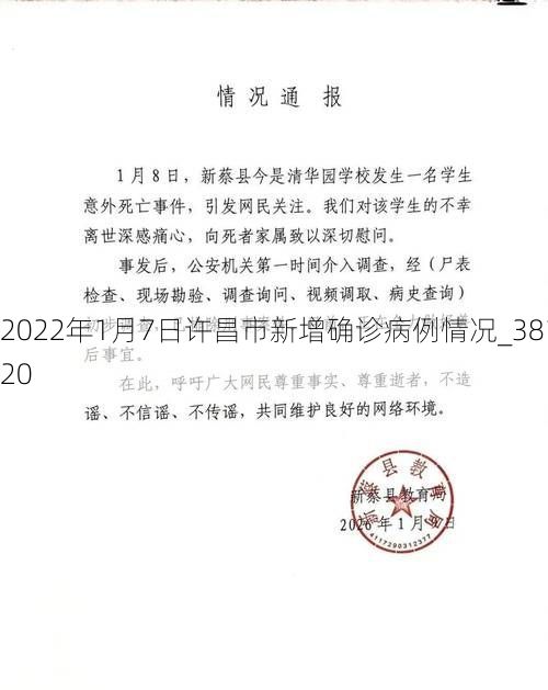 2022年1月7日许昌市新增确诊病例情况_38120