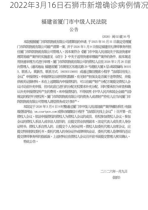 2022年3月16日石獅市新增確診病例情況