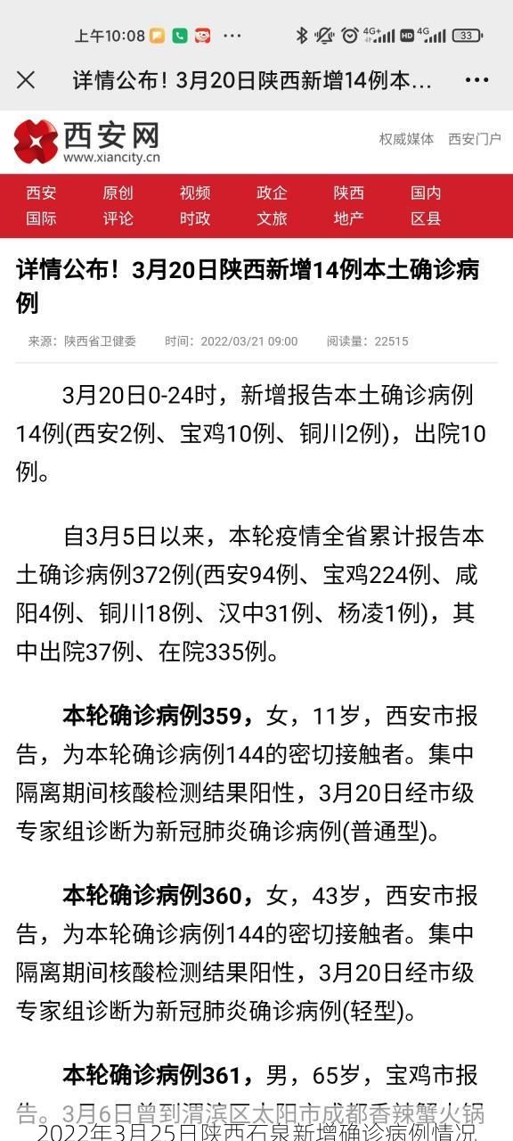 2022年3月25日陜西石泉新增確診病例情況