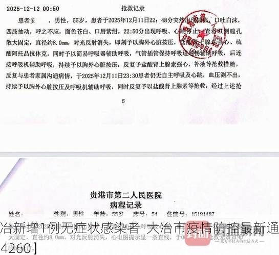 【大冶新增1例无症状感染者  大冶市疫情防控最新通报_34260】