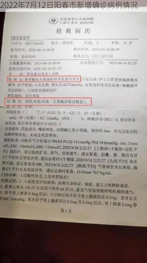 2022年7月12日阳春市新增确诊病例情况