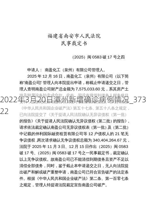 2022年3月20日漳州新增確診病例情況_37322