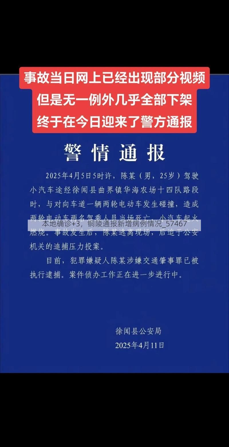 本地确诊+3，铜陵通报新增病例情况_57467