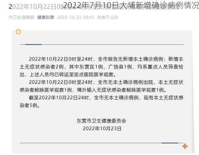 2022年7月10日大埔新增确诊病例情况
