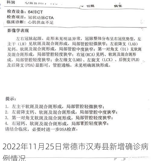 2022年11月25日常德市汉寿县新增确诊病例情况
