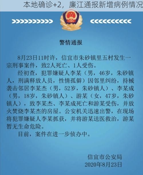 本地确诊+2，廉江通报新增病例情况