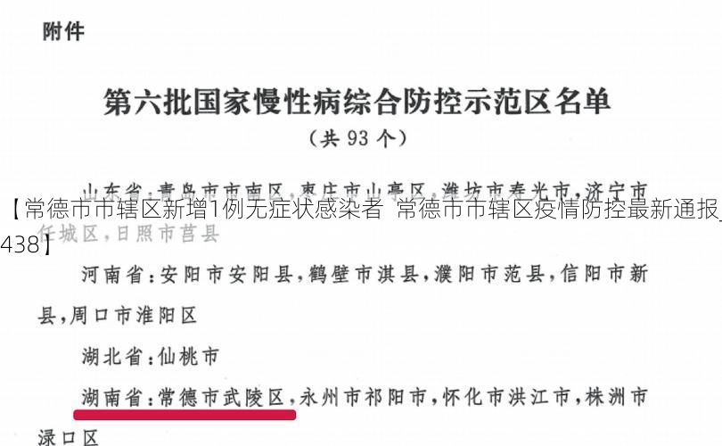【常德市市辖区新增1例无症状感染者  常德市市辖区疫情防控最新通报_49438】