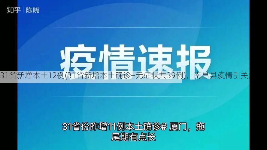 31省新增本土12例(31省新增本土确诊+无症状共39例)，南昌县疫情引关注