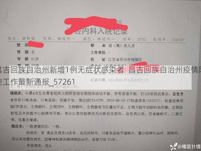 昌吉回族自治州新增1例无症状感染者  昌吉回族自治州疫情防控工作最新通报_57261