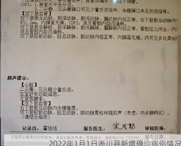 2022年1月1日淅川县新增确诊病例情况