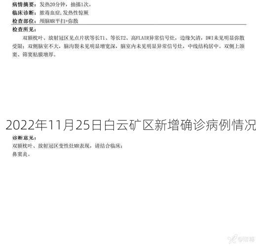 2022年11月25日白云矿区新增确诊病例情况