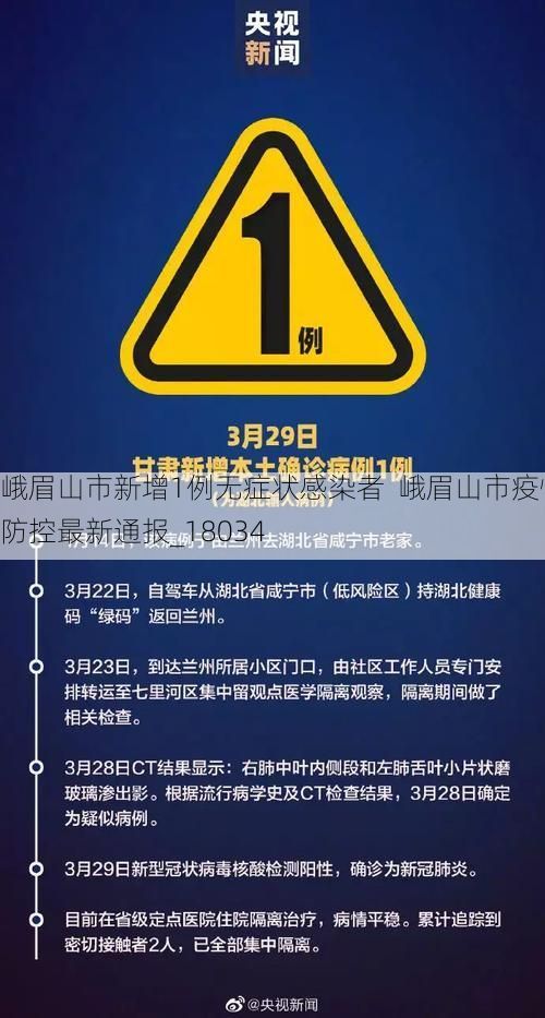 峨眉山市新增1例无症状感染者  峨眉山市疫情防控最新通报_18034