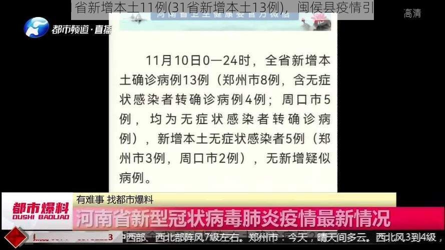 【31省新增本土11例(31省新增本土13例)，闽侯县疫情引关注】
