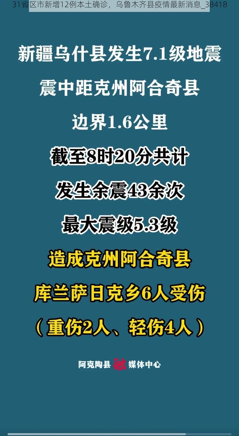 31省区市新增12例本土确诊，乌鲁木齐县疫情最新消息_38418