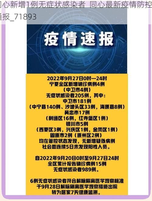 同心新增1例无症状感染者  同心最新疫情防控通报_71893